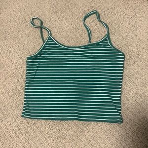 American Eagle Striped Cropped Tank Top